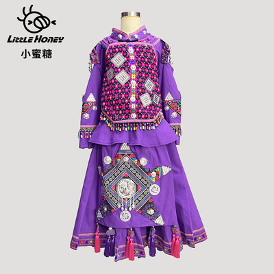 出租秀服广西三月三少数民族高定服饰毛南族非遗服装租赁旅拍写真