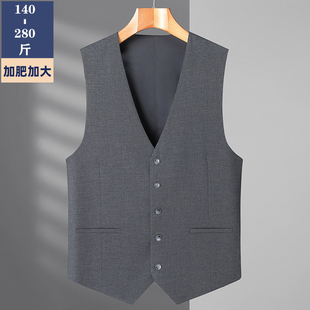 商务西装 马甲胖子正装 马夹英伦西服坎肩显瘦背心男 男士 加肥加大码