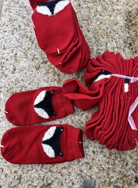 2024年新款品牌丽YF尾货小童红色棉质袜子 2-4岁 5双