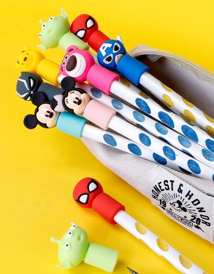 漫威迪士尼正品联众小学生铅笔延长器铅笔尖保护套卡通硅胶保护帽