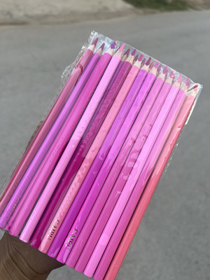 晚聪明家彩谱小分量份色系粉色绘画涂色油性彩铅笔24支