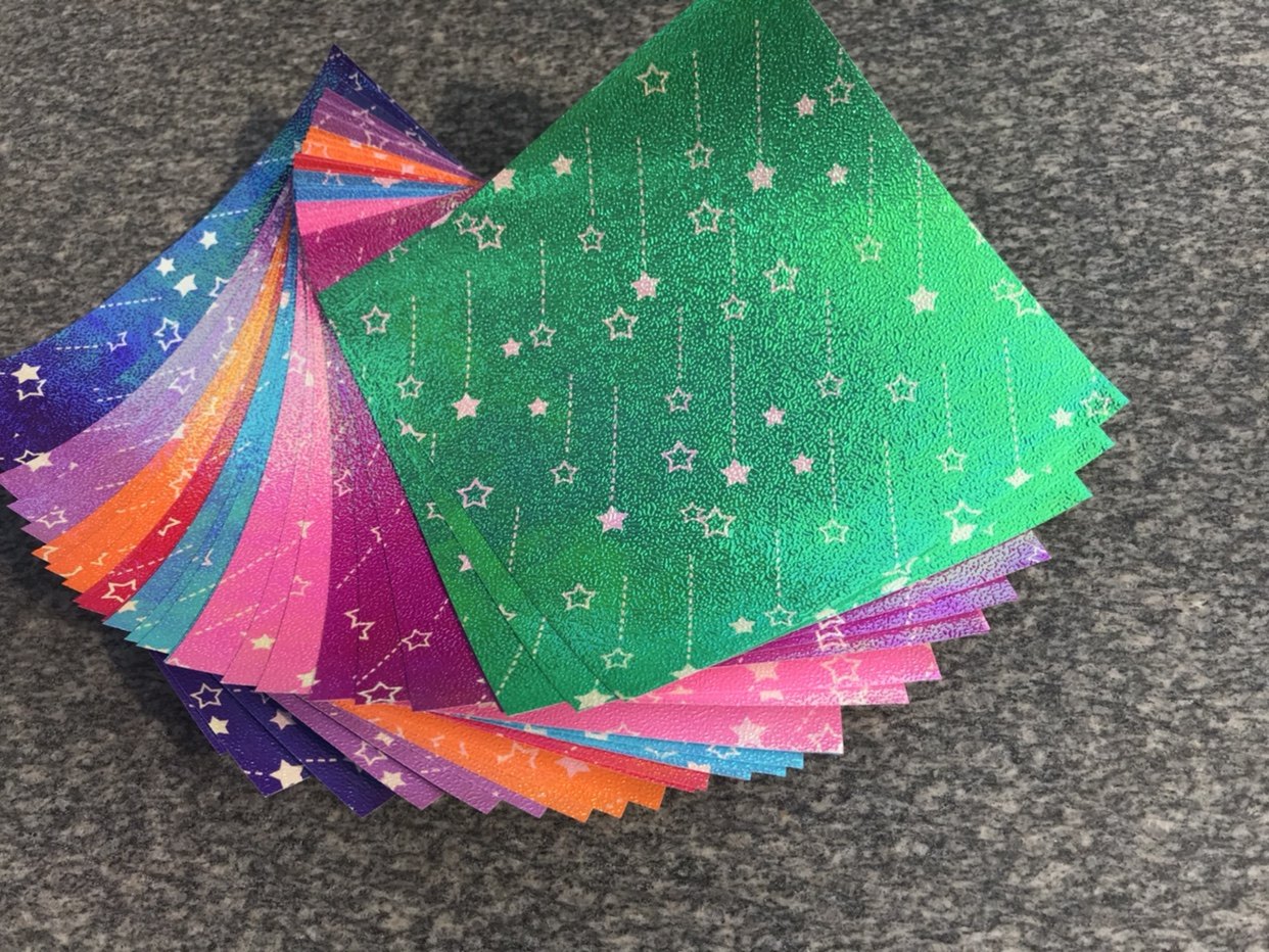 新款镭射折纸手工折纸闪光折纸15*15cm 17页 一本