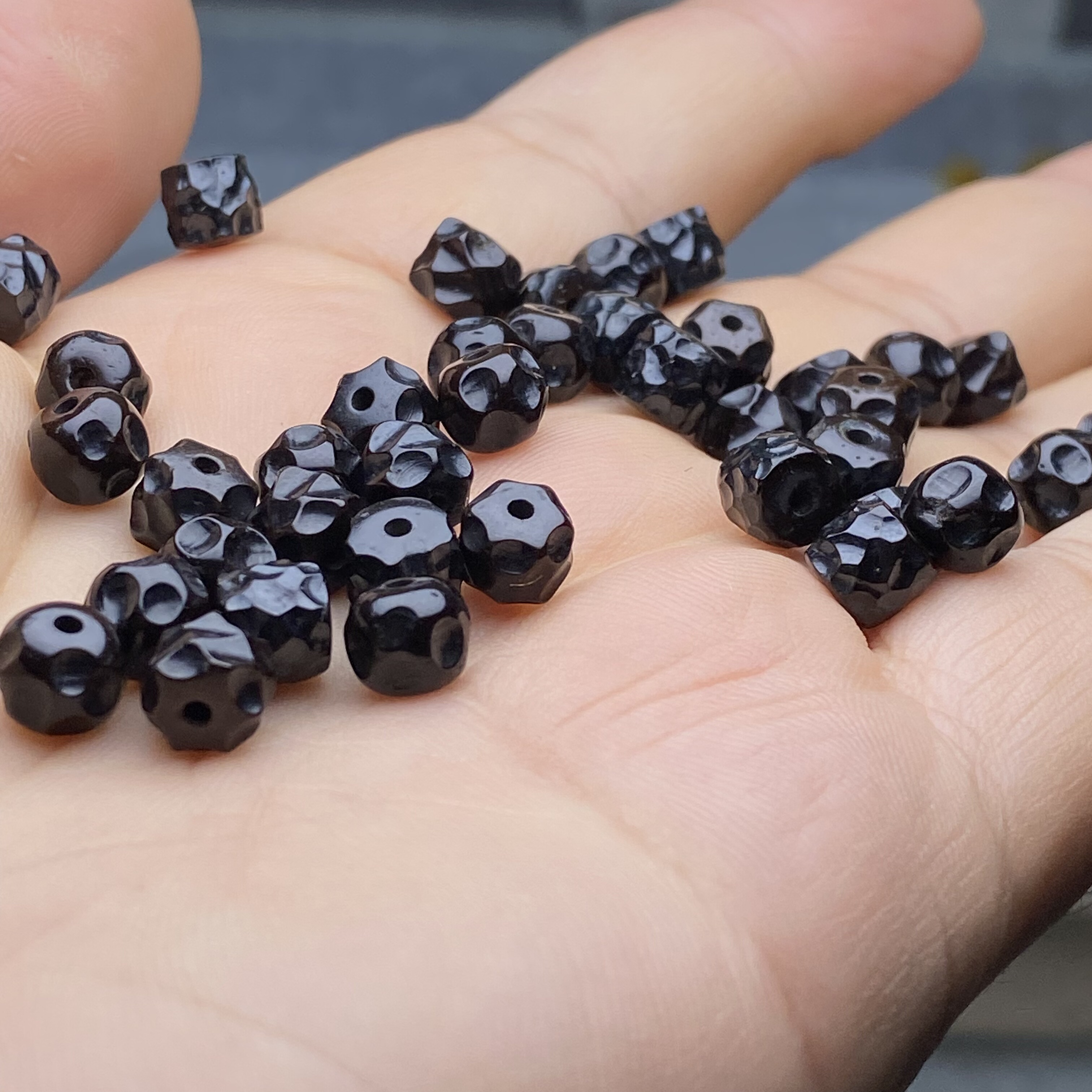 高货原生态椰蒂老型珠子散珠直切水晶蜜蜡文玩手串隔珠diy配件饰