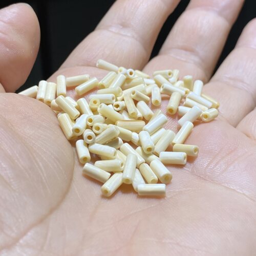 正品天然猛犸象牙小直筒桶珠隔珠手链项链手工编绳diy配件配饰