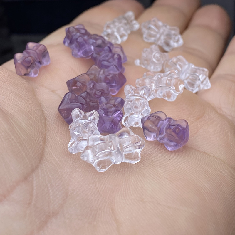 天然白水晶金刚降魔杵配件
