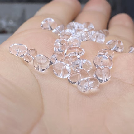 高透天然白水晶碎石随形散珠子手串手链项链毛衣链diy配件配饰品