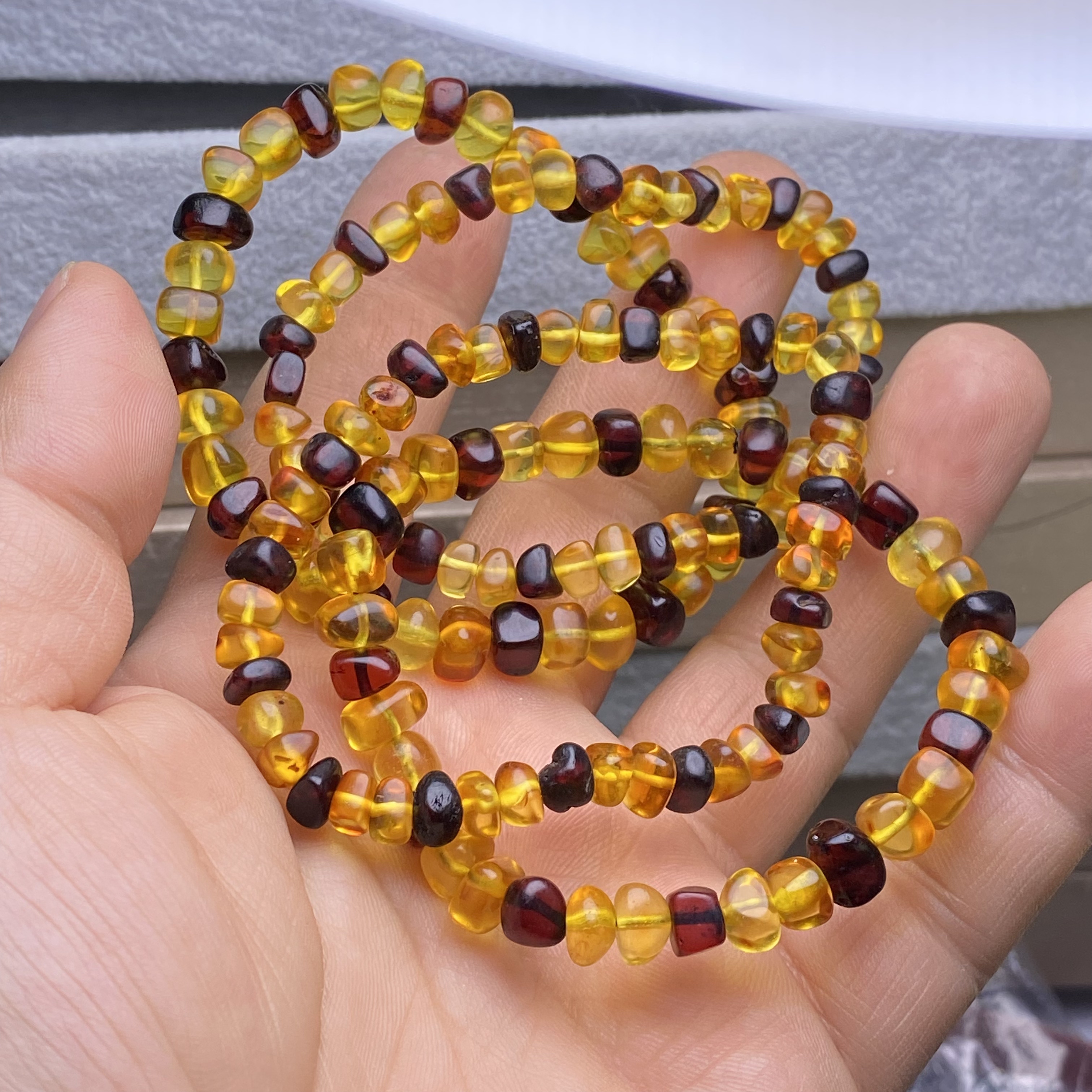 天然琥珀蜜蜡金珀血珀多宝随形手链隔珠时尚简约异形碎石女手串