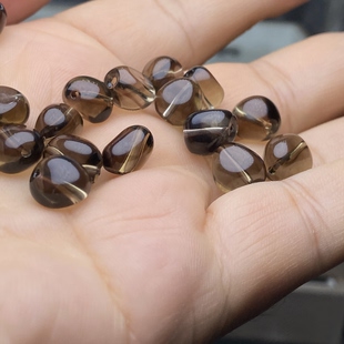 全净体天然茶水晶随形散珠子糖豆异形手链项链锁骨项链diy配件饰