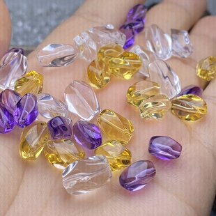 全净体白水晶随形紫晶手链黄水晶随行散珠手串项链diy配件配饰品