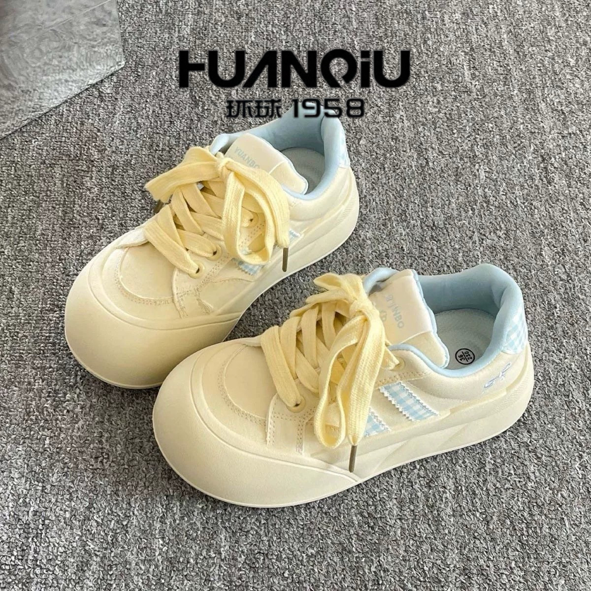 环球原创厚底休闲板鞋女款2026新款秋冬韩系小白鞋配裙子面包鞋子