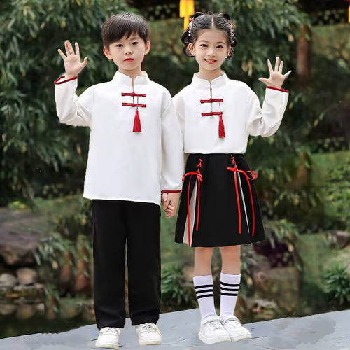六一小学生毕业班服中国风儿童合唱演出服装夏季幼儿园朗诵表演服