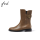 新款 靴子真皮简约时尚 切尔西靴时装 fed平底短靴冬季 靴1007 ZFA322