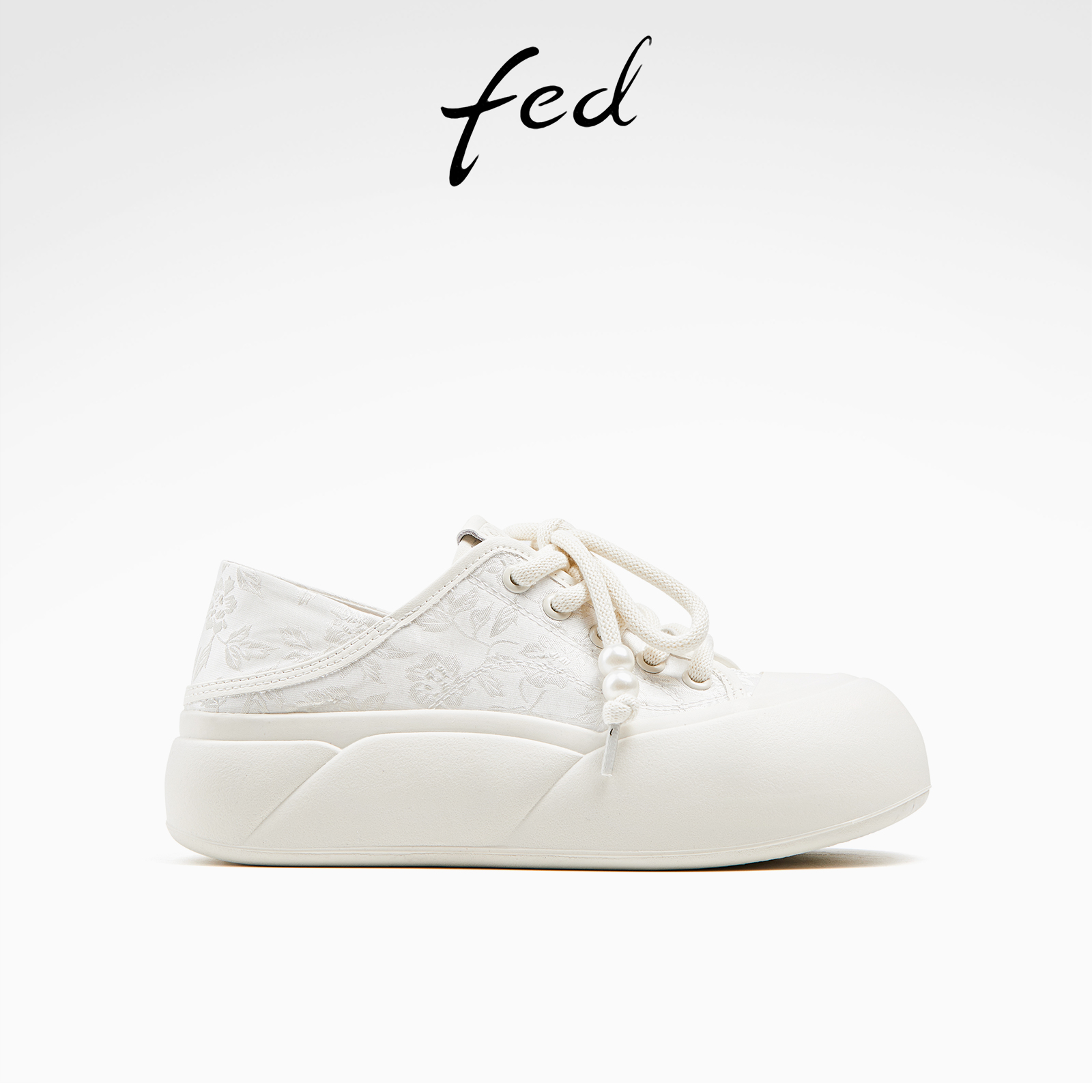 fed松糕鞋春季新款女鞋小白鞋面包鞋增高休闲鞋女款D0411-ZCB356