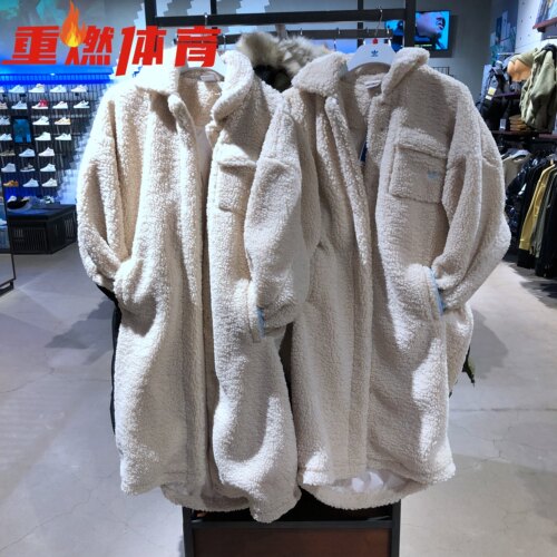 羊羔绒阿迪达斯三叶草女外套