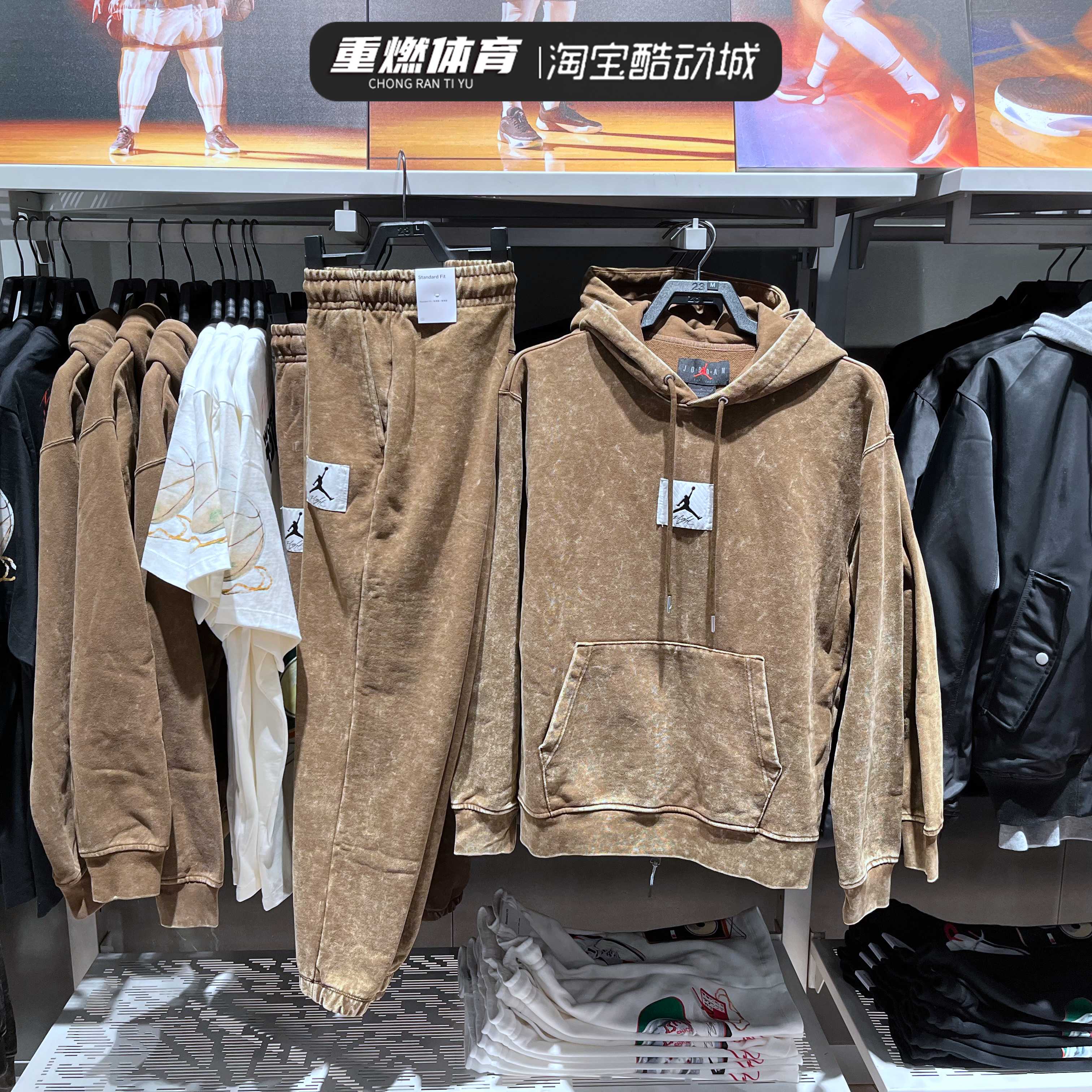 秋冬新款复古做旧宽松运动套