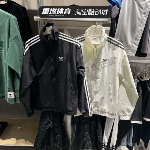 春季外套三条杠梭织防风夹克