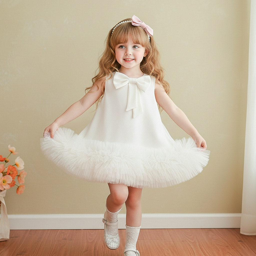 女宝宝周岁公主裙生日抓周礼服小女孩花童婚纱蓬蓬秋冬高端连衣裙