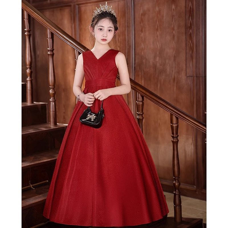 新女童酒红色钢琴演出服管弦乐团演奏礼服高端缎面小提琴比赛长裙,童装/婴儿装/亲子装,儿童礼服,淘宝优惠券,粉丝福利购,淘宝优惠卷