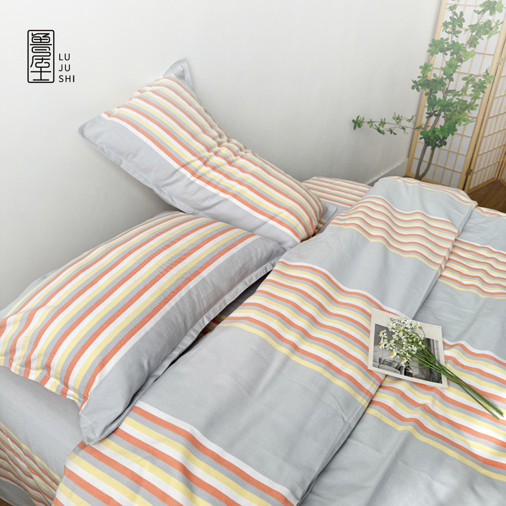 纯棉加厚老粗布床单条纹单双人