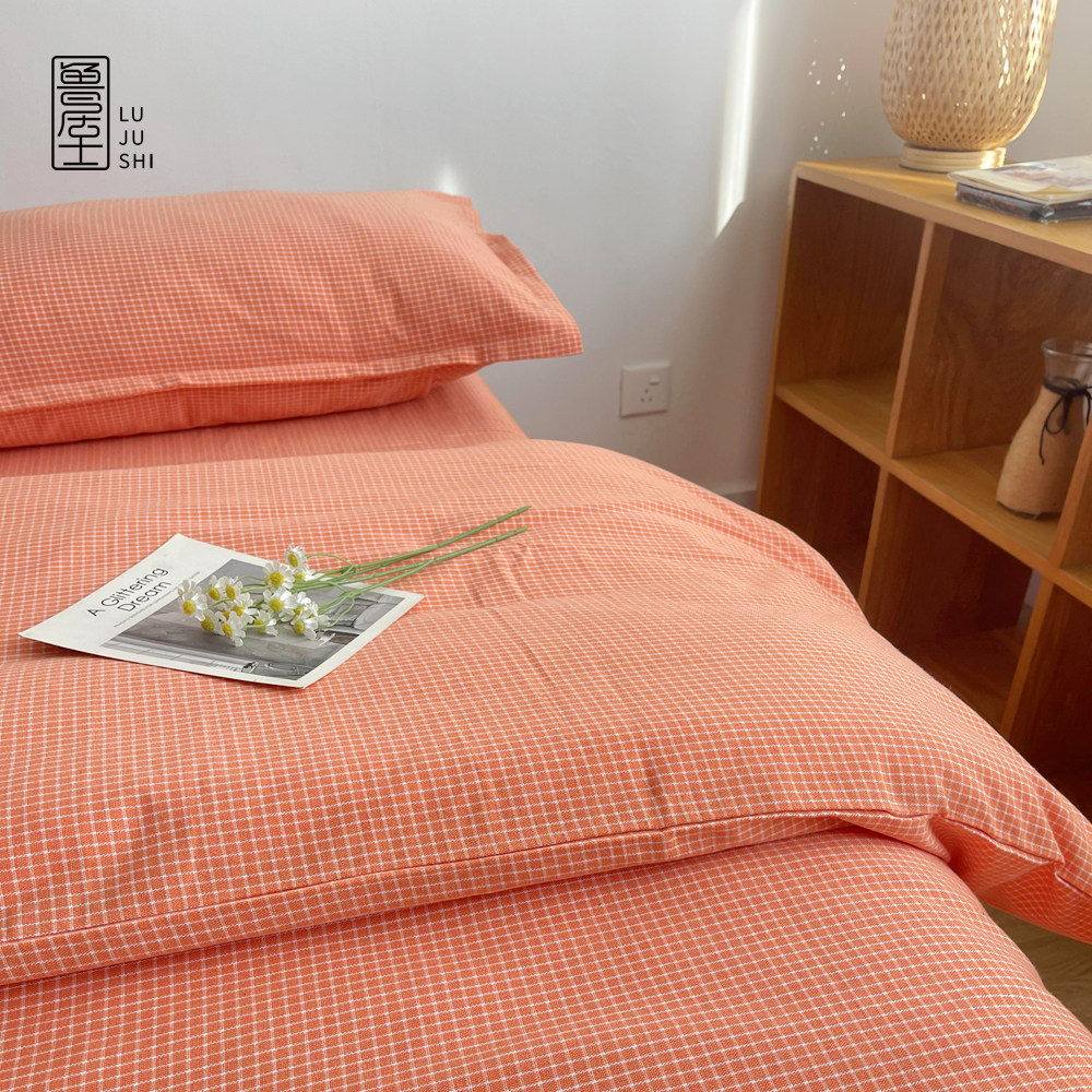 鲁居士 纯棉加厚老粗布床单格子单双人床文艺三件套学生1.5米1.8m,床上用品,床单,淘宝优惠券,粉丝福利购,淘宝优惠卷