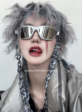 SENIOR GLASSES美式千禧赛博异形墨镜潮牌网红无性别中古太阳眼镜