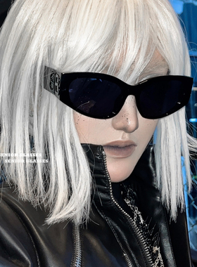 Y2K猫眼双B墨镜防紫外线时髦百搭