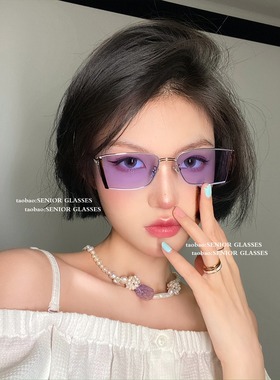 gm jennie同款nico墨镜黄色紫色镜片ins明星街拍小框太阳镜男女