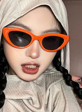 多巴胺墨镜女甜酷辣妹风y2k猫眼凹造型网红街拍太阳眼镜防紫外线