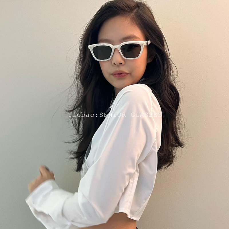 Jennie同款韩版方形防嗮墨镜男女