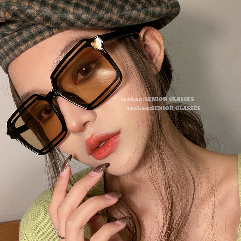 韩版方形镂空太阳镜女防紫外线