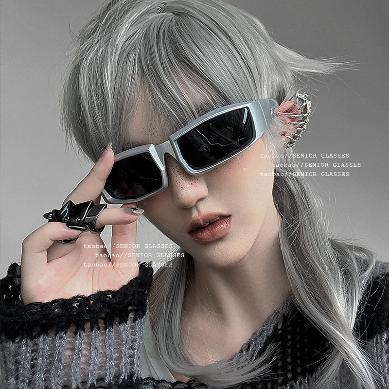 机能风长方形防紫外线墨镜中性酷