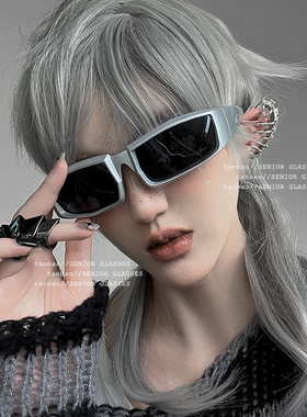 机能风长方形防紫外线墨镜中性酷