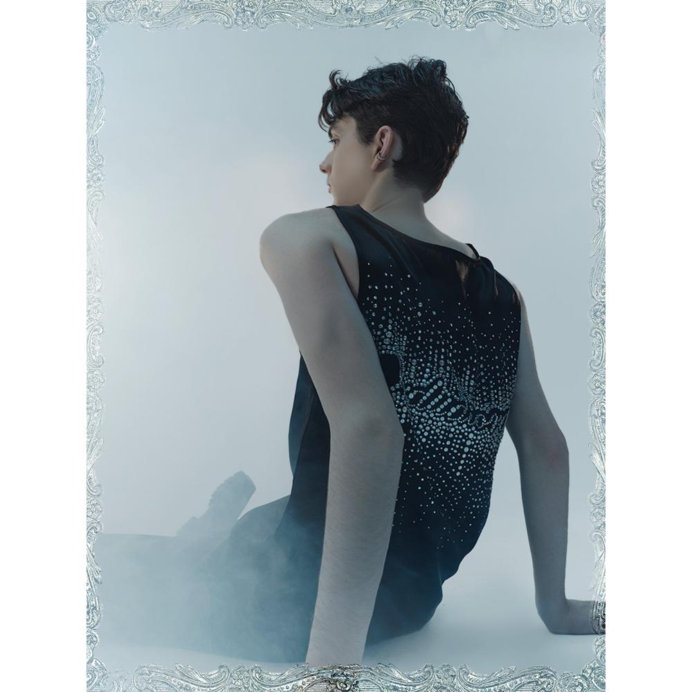 【魏晨同款】ordudiordu满钻后背LOGO设计醋酸背心小众高质感上衣