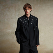 ordudiordu高定手工钉珠廓形小立领中山装 西装 外套设计感气质上衣