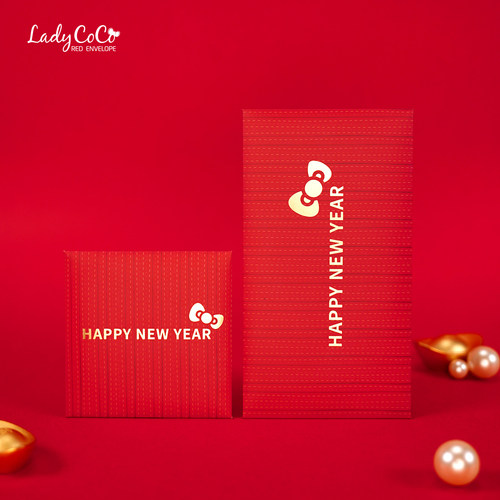 2026马年烫金条纹蝴蝶结利是封