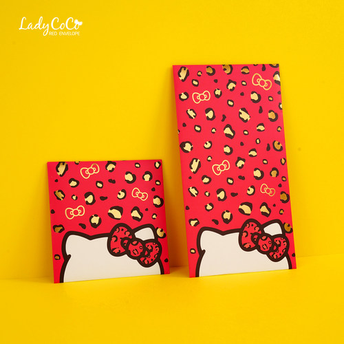 2026马年新年烫金豹纹蝴蝶结KT长款烫金利是封 创意个性简约红包