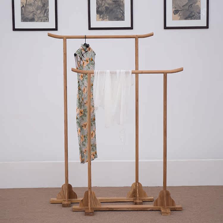 New Chinese style coat hanger Old Elm Floor coat rack Modern simplicity All solid wood Clothes hanger bedroom vertical Clothes rackin the Residential furniture , Shelf , Coat Rack  category - from Buy2taobao.com to provide professional Taobao agent buy service