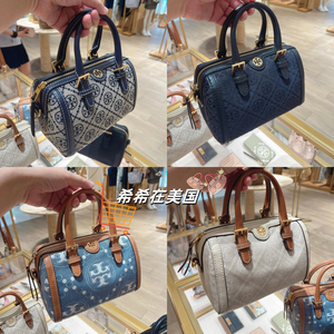 美国代购TB女包新款老花mini波士顿枕头包时尚单肩手提斜挎包