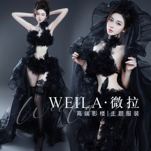森系性感純欲暗黑玫瑰私房精靈寫真影樓服裝 2025新款 舞臺演出服
