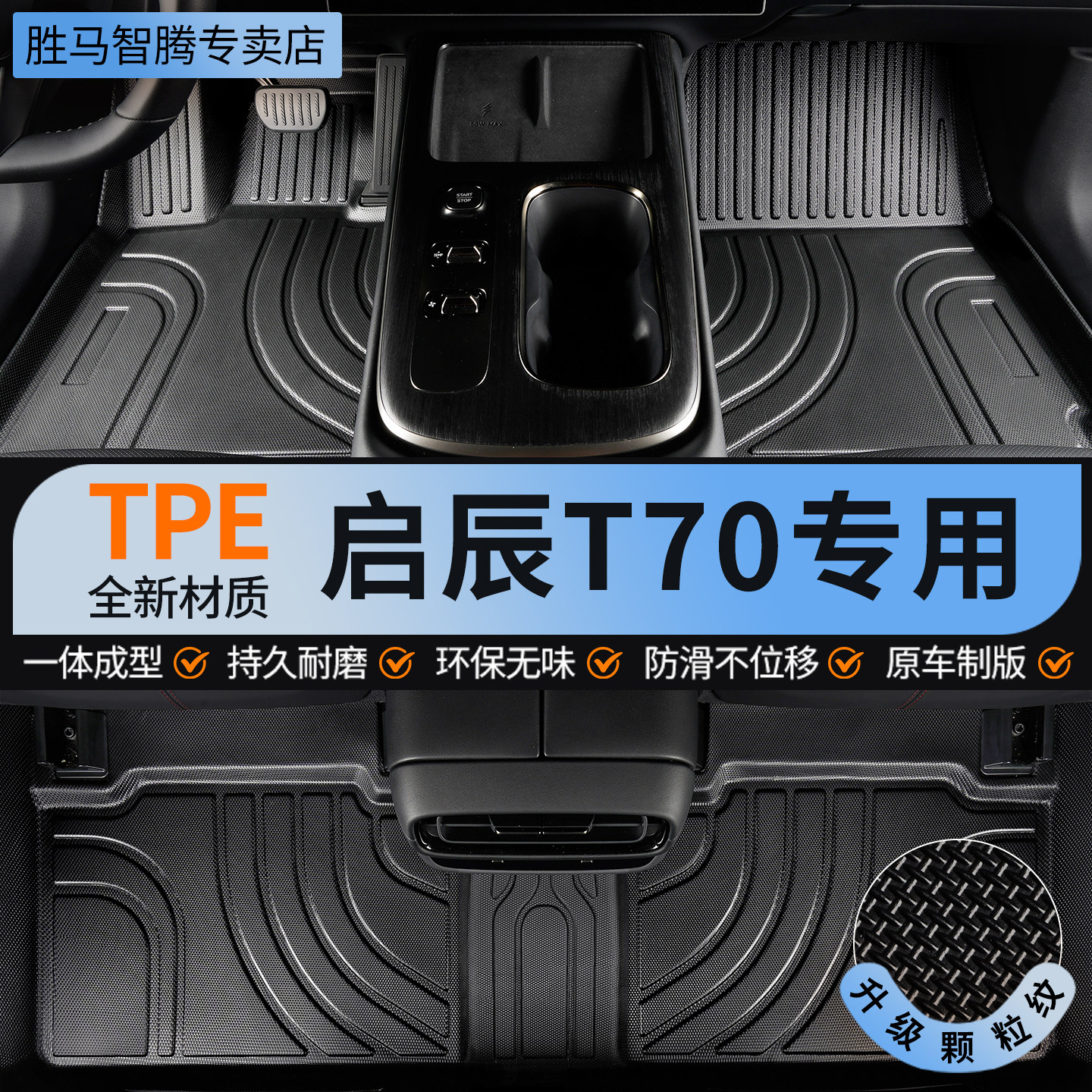 TPE东风启辰T70脚垫全包围专用汽车用品大全装饰改装配件装饰地垫 - 实物图