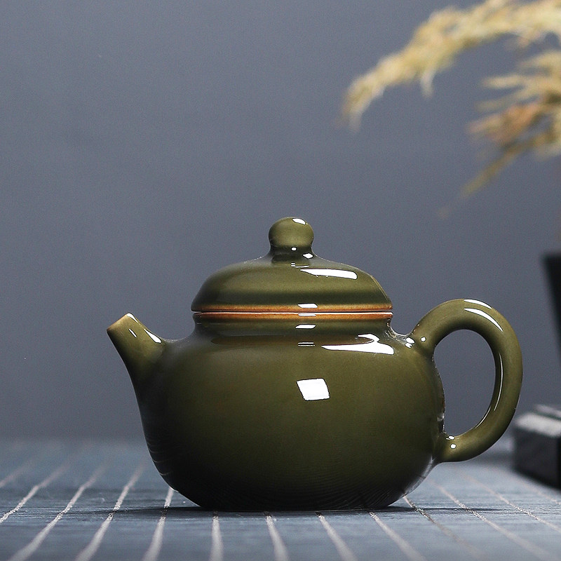 越窑秘色茶壶单壶功夫茶具图片