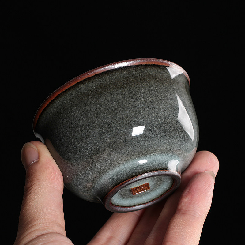 青瓷主人杯单杯哥窑冰裂功夫茶杯手工龙泉铁胎陶瓷品茗杯茶具茶碗,餐饮具,茶杯,淘宝优惠券,粉丝福利购,淘宝优惠卷