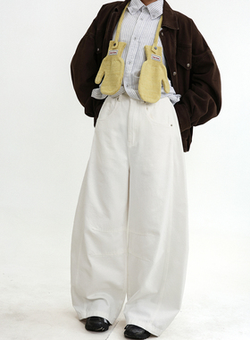 TRIFFER2025AW复古秋季圆弧白牛仔男女款