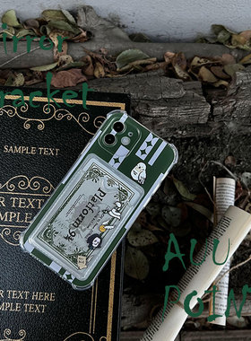 AUUPOINT原创适用于苹果iphone13promax手机壳14卡包12墨绿情侣壳