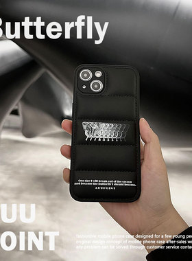 AUUPOINT适用iphone13promax手机壳ins苹果12羽绒手感秋冬11蝴蝶