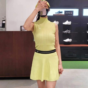 高尔夫服装女针织套装弹力舒适裙子运动休闲无袖上衣修身气质套装