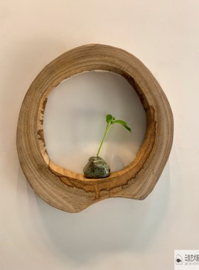 云鱼艺术画木艺摆件绿植