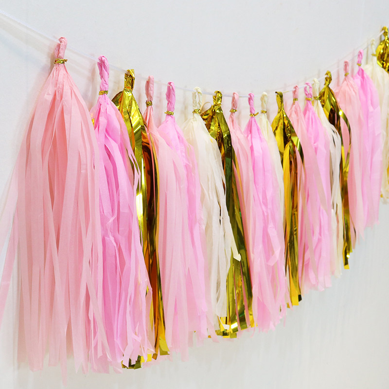 新款纸拉花 纸流苏生日节日装饰 宝宝生日布置拍照背景装饰拉花