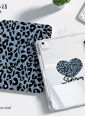 SUYA苏雅蓝色豹纹适用于华为matepad11.5s平板保护壳pro11保护套air12英寸透明亚克力外壳se轻薄3折y型双面