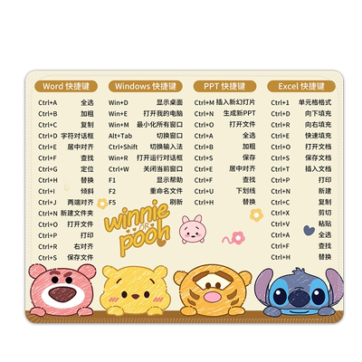 锁边便携快捷键鼠标垫办公垫子